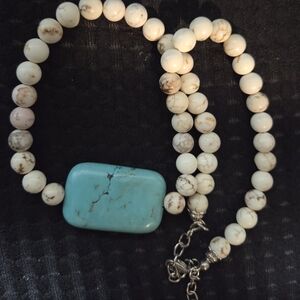Bi'-Color Genuine Turquoise Sky- Blue And Beige Matrix Turquoise Porcelain-Grade
